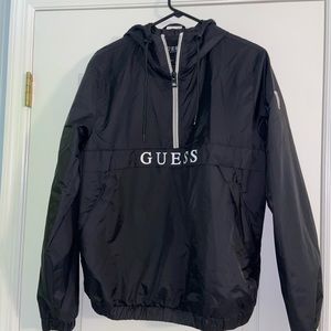 NEW guess windbreaker. half zipper with hoodie🔥🔥